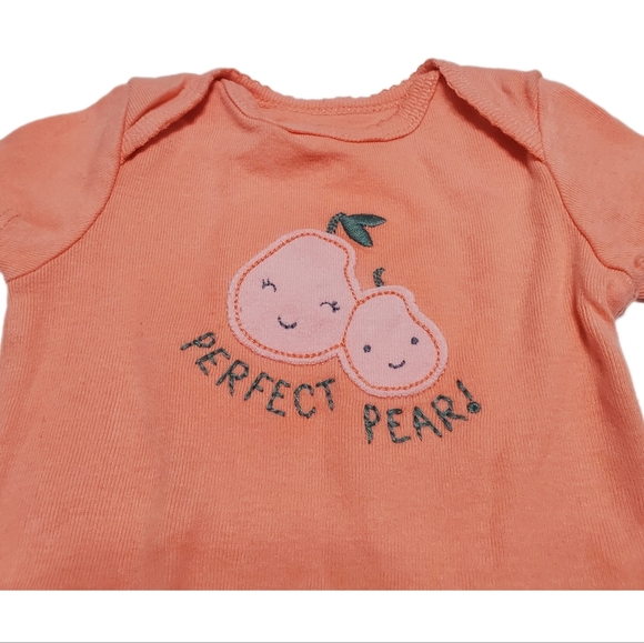 Carter's Child of Mine Baby Girl's 2Pc Orange Bodysuit & Pant Set Size 0-3Months - Picture 5 of 14